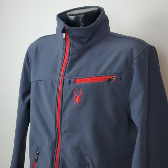 Spyder full zipper gray embroidered jacket size M - Picture 3 of 11